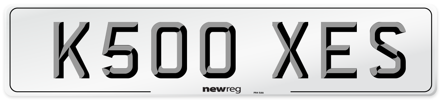 K500 XES Number Plate from New Reg